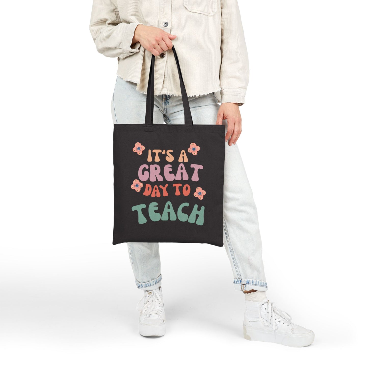 Inspirational Teacher Tote Bag, Eco-Friendly Shopping Bag (2 Colors)